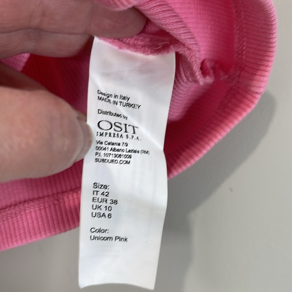 5/$25 Subdued Ribbed Cropped Tube Top Cami Unicorn Pink Spaghetti Straps M 6 - Picture 7 of 10